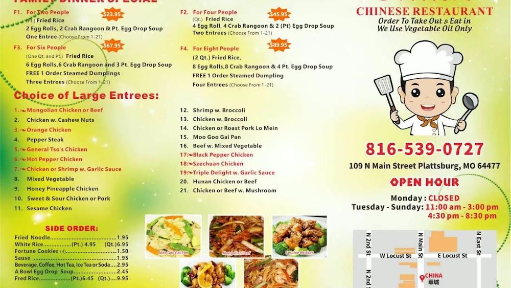China Restaurant New menu